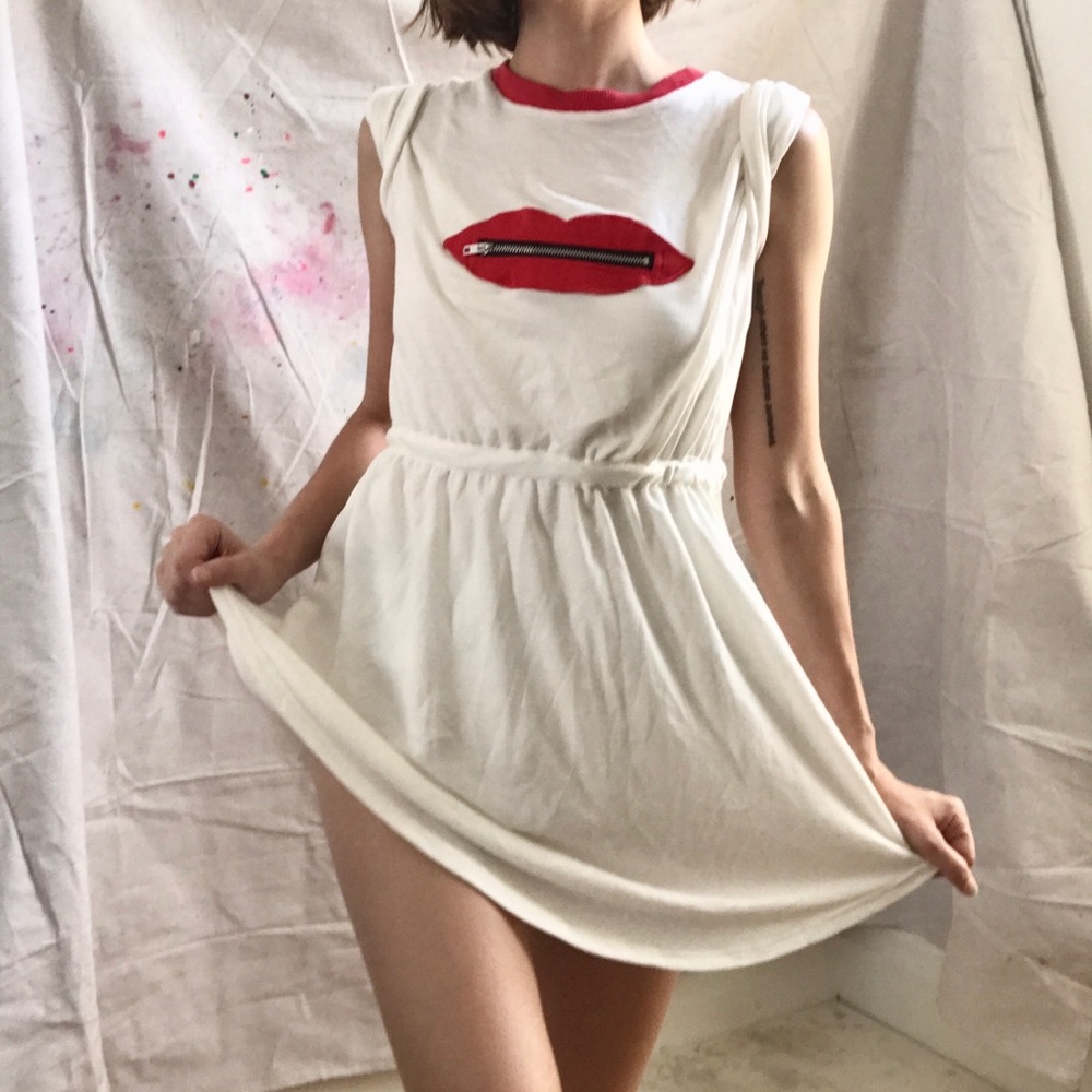 Quirky Jersey Dress with Zipped Lip Pocket